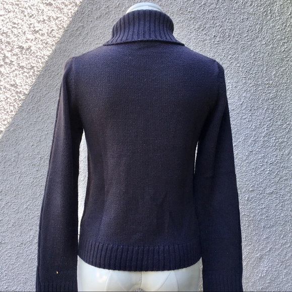 SHS JEANS charcoal gray cable knit turtleneck M - Picture 4 of 7